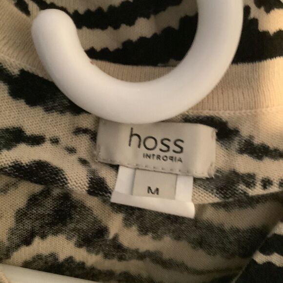 Hoss intropia top sweater size medium m button down up animal print multicolor - Picture 2 of 2